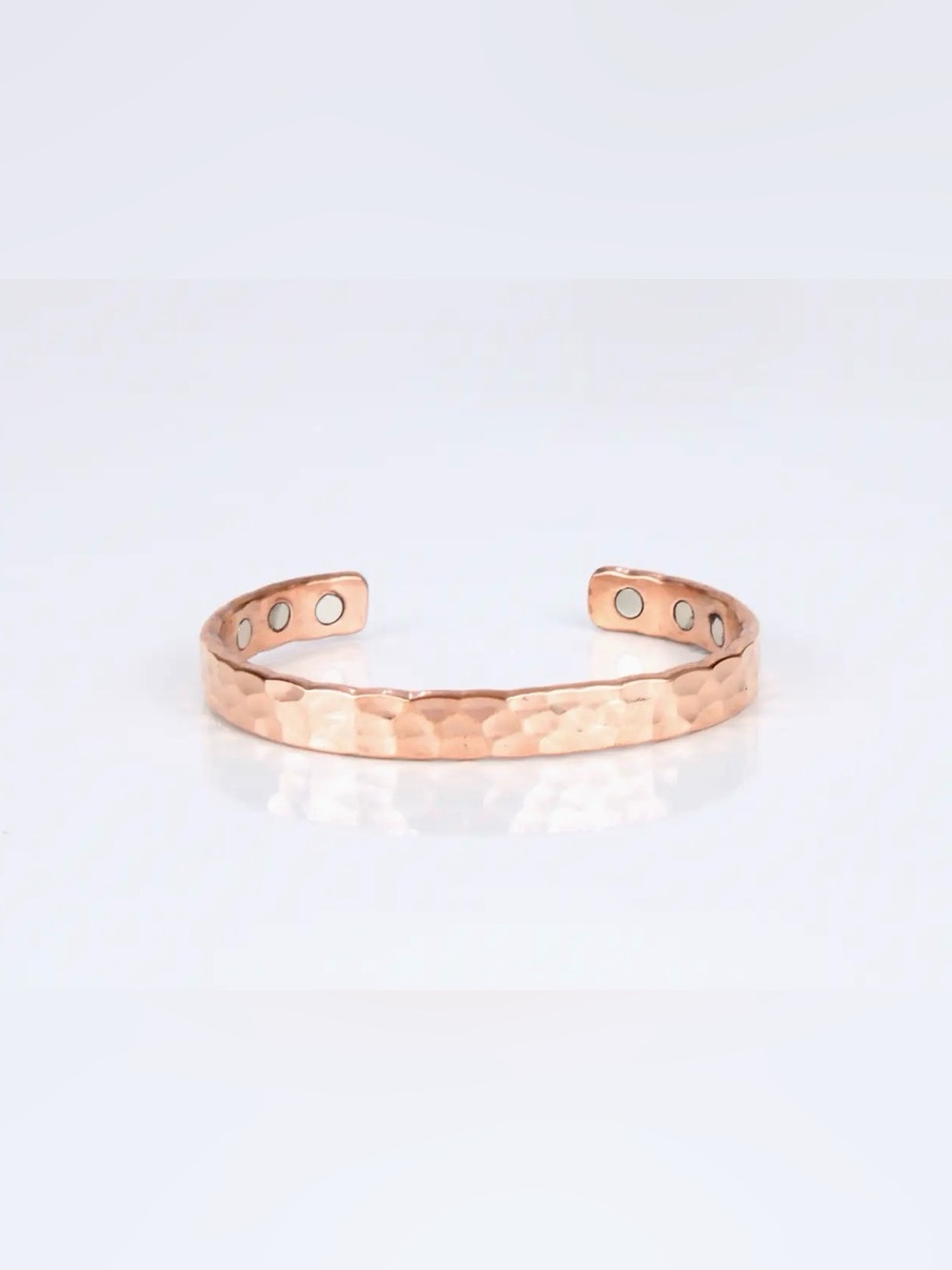 Brand New, Copper-Tone Magnetic Cuff Bracelet – Unisex,  Hammered Texture Design